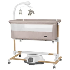 Детская кроватка - качалка Carrello Bloom CRL-10304 Cream Beige Wooden бежевая